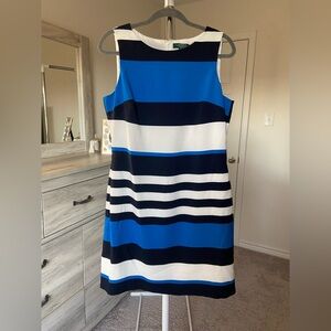 Lauren Ralph Lauren Blue and White Mini Dress